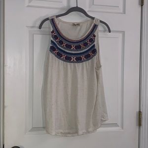 Lucky Brand Embroidered Sleeveless Shirt